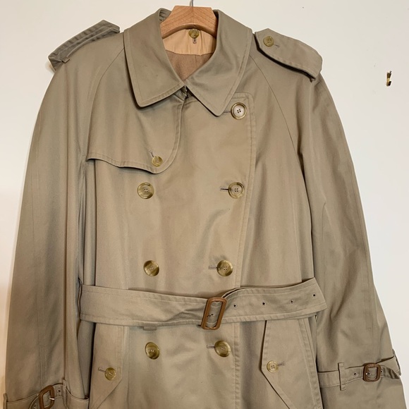 BURBERRY Long Kensington Trench w/ Removable Warm Lining Vintage Sz 44L - Picture 2 of 15